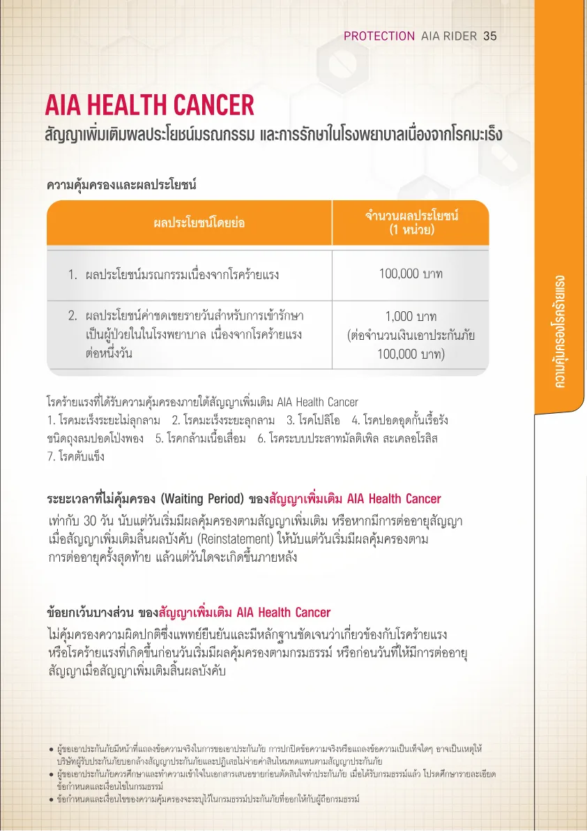 เอกสาร AIA Health Cancer